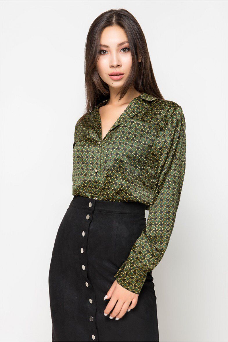 Блуза Цепочка зеленый БЛ469 цвета зеленый ⭐ MultiModa