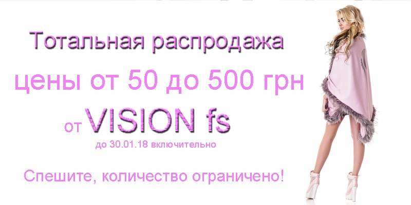 До 30 января скидки на продукцию торговой марки Vision FS.